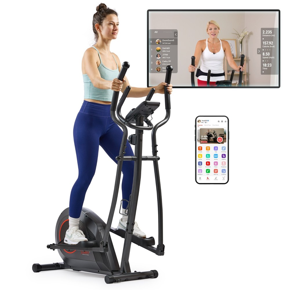 Smart Compact Elliptical Exercise Machine Bluetooth 16-Level Magnetic Resistance
