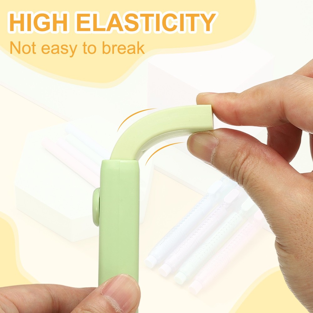 5 Pack Erasers, Pencil Erasers Large Eraser Push Pull Cute Soft, Cyan
