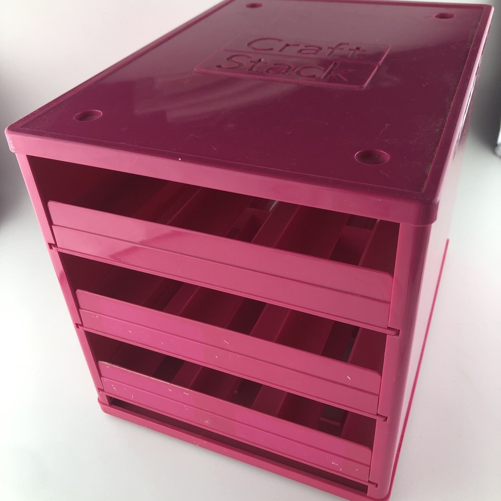 Craft Stack Washi Tape Holder Pink w/three drawers