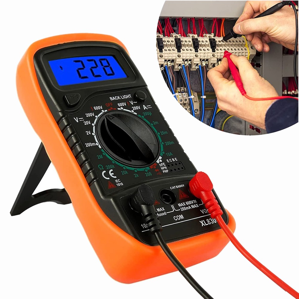 Digital Multimeter AC DC Voltmeter Ammeter Ohmmeter Volt Tester Meter XL830L