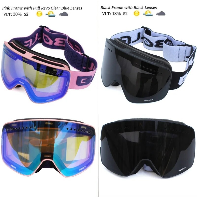 Ski Goggles OTG Pro HD Magnetic Snow Goggles UV Protection Interchangeable Lens