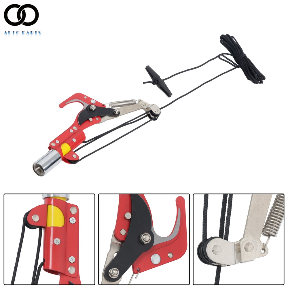 Manual Pole Saw 27 ft Extendable Tree Pruner, Sharp Steel Blade and Scissors
