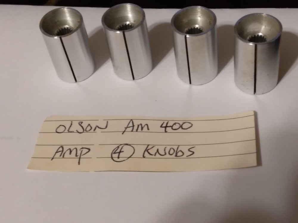 4 Original Knobs for Olson Electronics AM 400 Amplifier. 4 Original Metal knobs