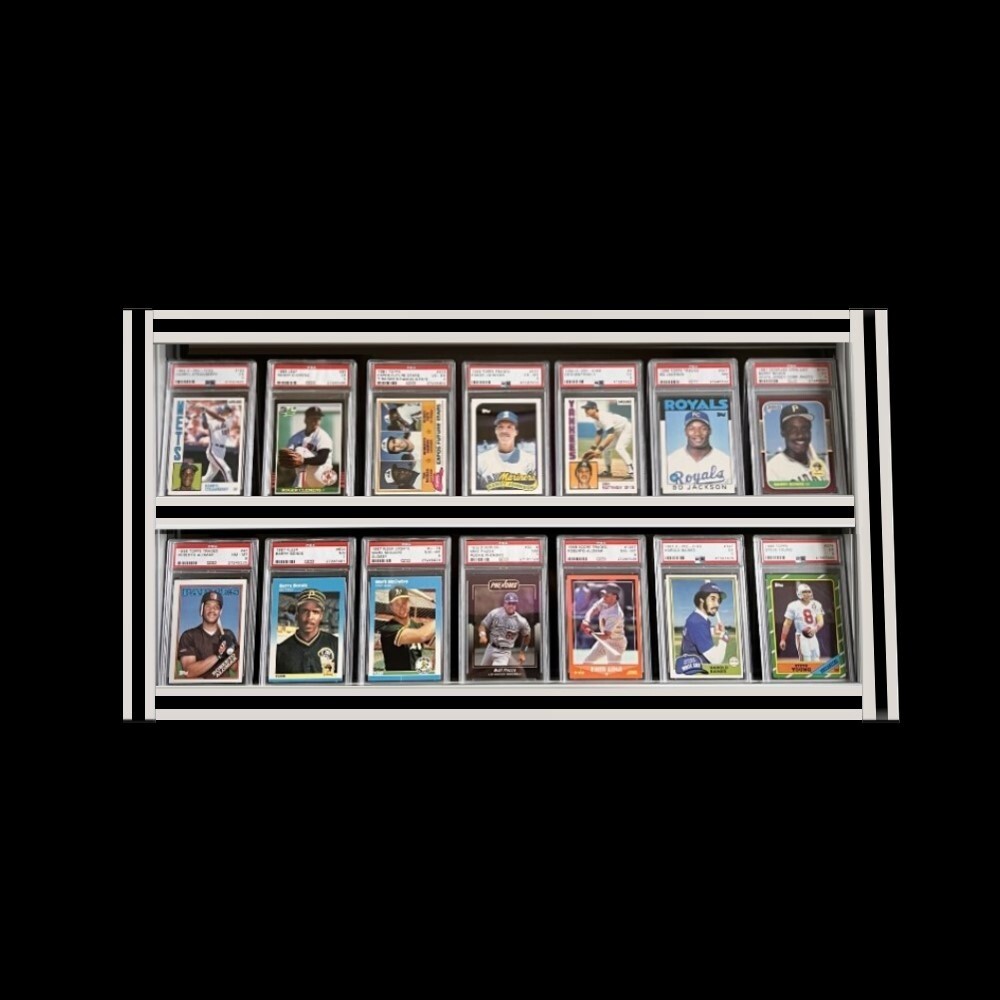 PSA Graded Card Holder Framed Wall Display (2 Shelf Display)