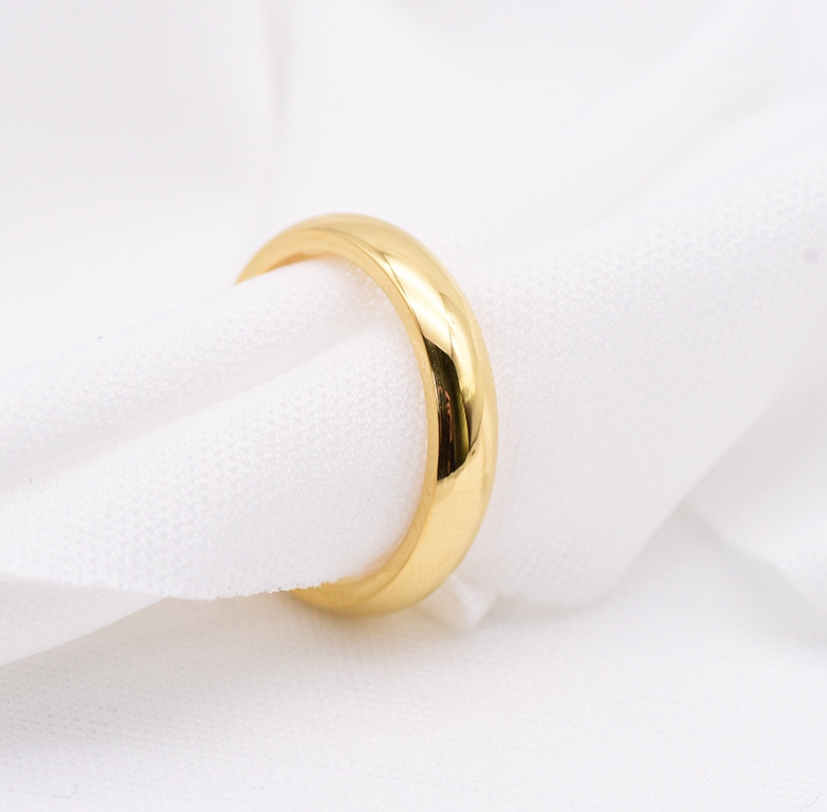 4MM Silver Gold Plated Stainless Steel Men Women Wedding Ring Band Size 3-13