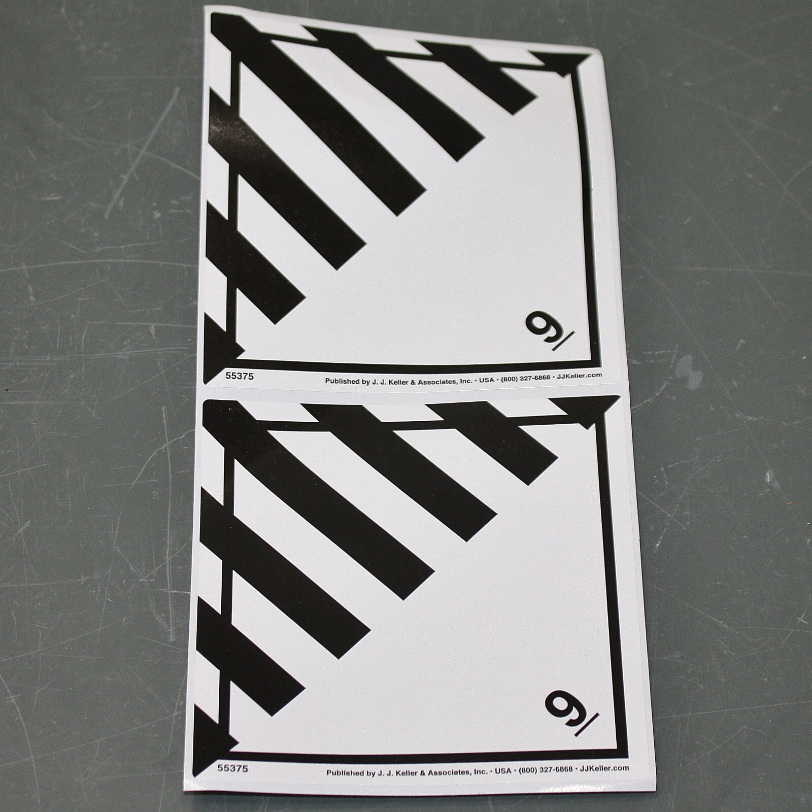 (100) JJ Keller DOT Hazmat Class 9 Label 55375, 4" Square Paper Shipping Sticker