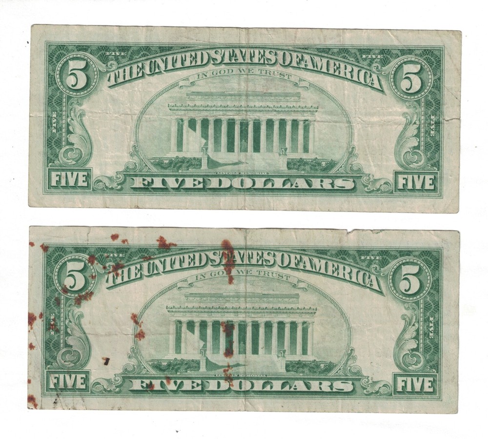 1963 $5 FIVE DOLLARS RED SEAL FR-1536