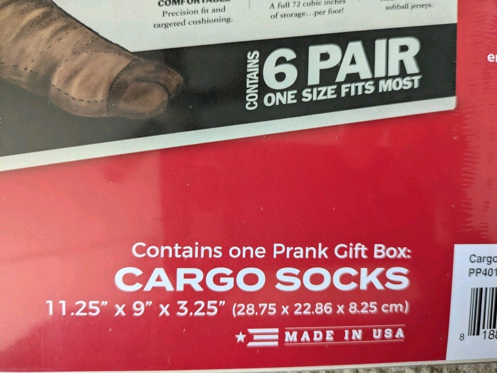New Sealed Prank Gift Box - Cargo Socks