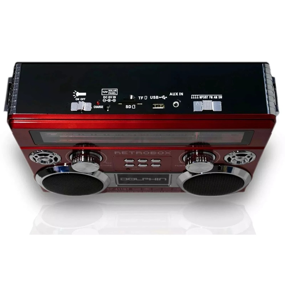 Dolphin Audio Retrobox Portable Bluetooth Speaker (Red)