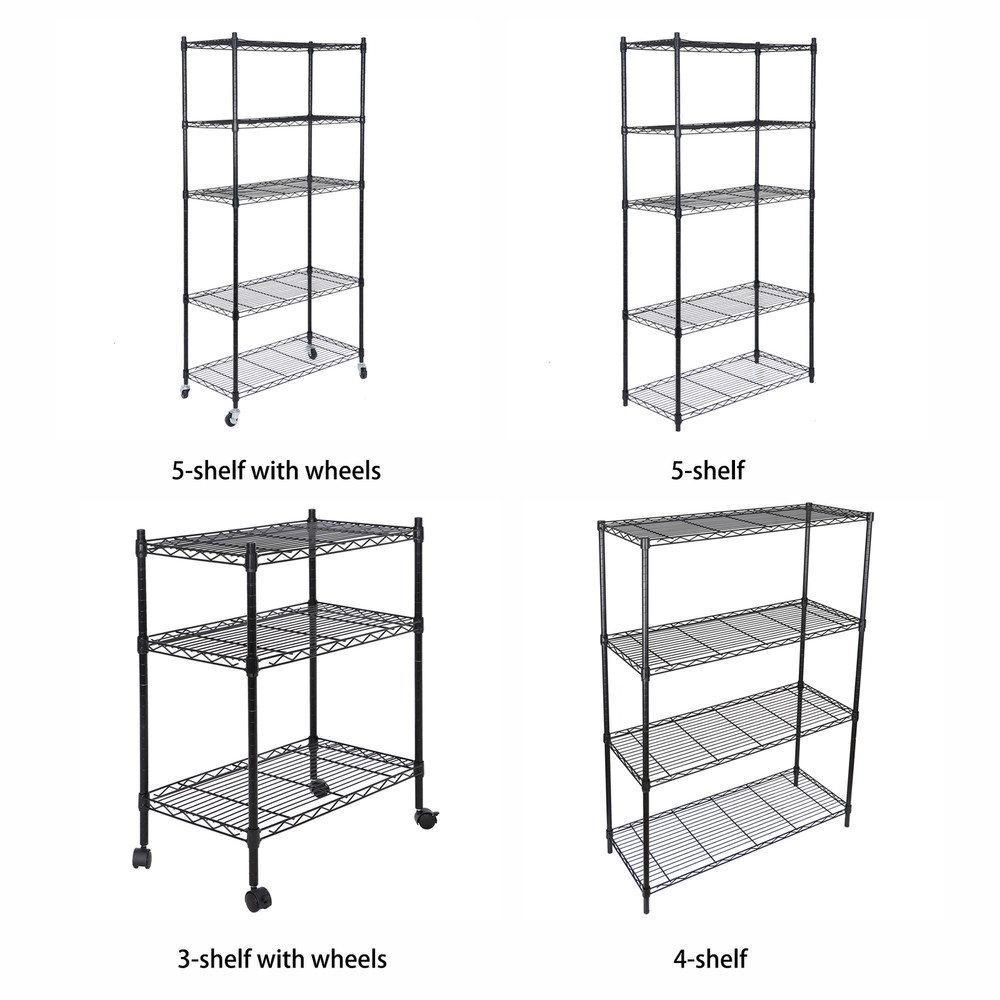 3/4/5 Tier Wire Storage Kitchen Rack Shelving Storage Shelf for Kitchen Office
