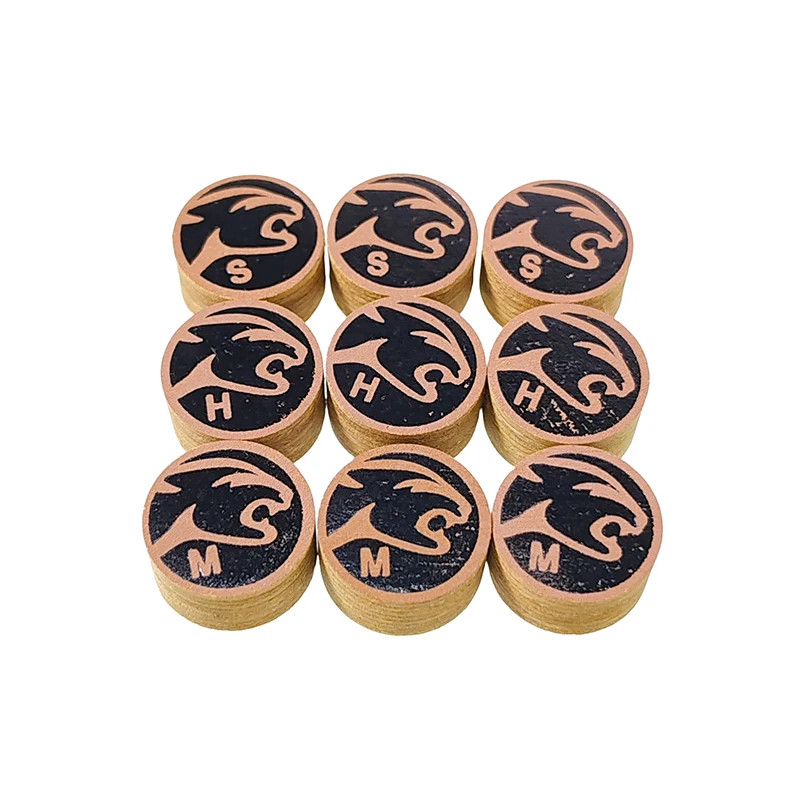 14mm Pool Cue Tips 2pcs Pack - Optional Hard/Medium/Soft 8-Layer Tips Billiard A