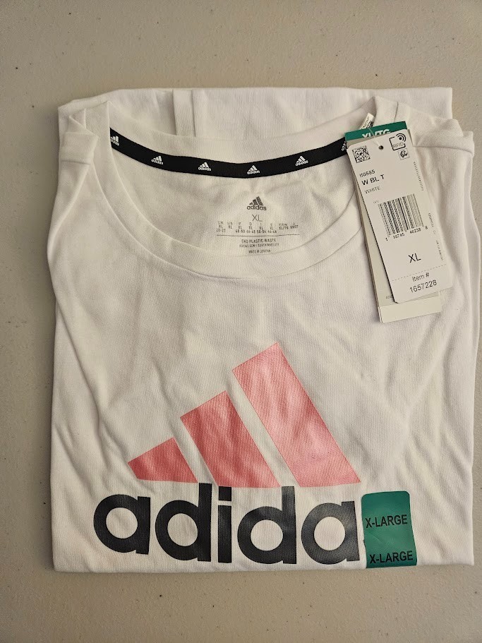 Adidas Trefoil Womans T Shirt White or Blue XL or XXL