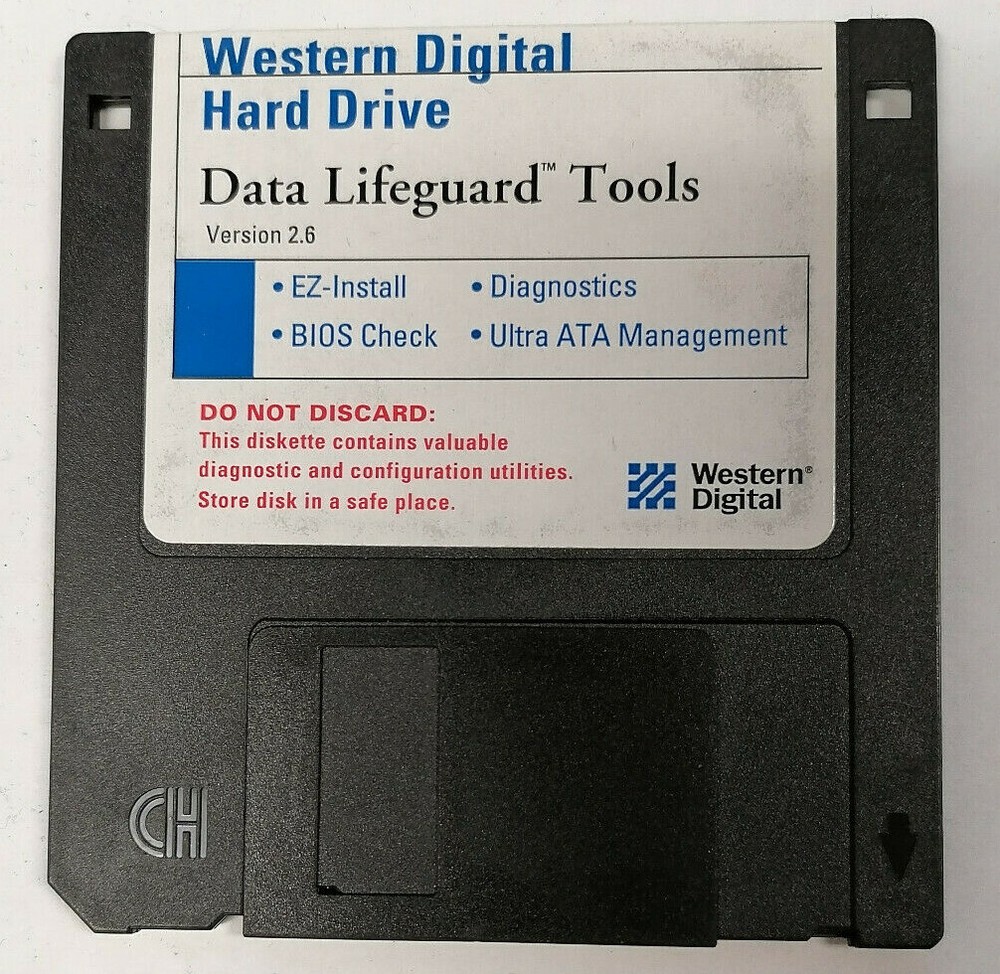 Western Digital Hard Drive Version 2.6 Data Lifeguard Tools 3.5" Floppy Yr 2000