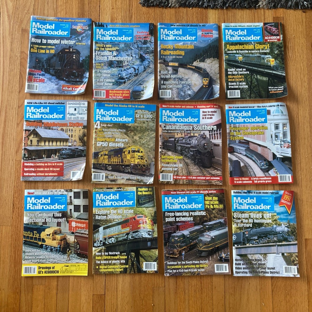 Model Railroader Magazine 1996 - 12 Issues