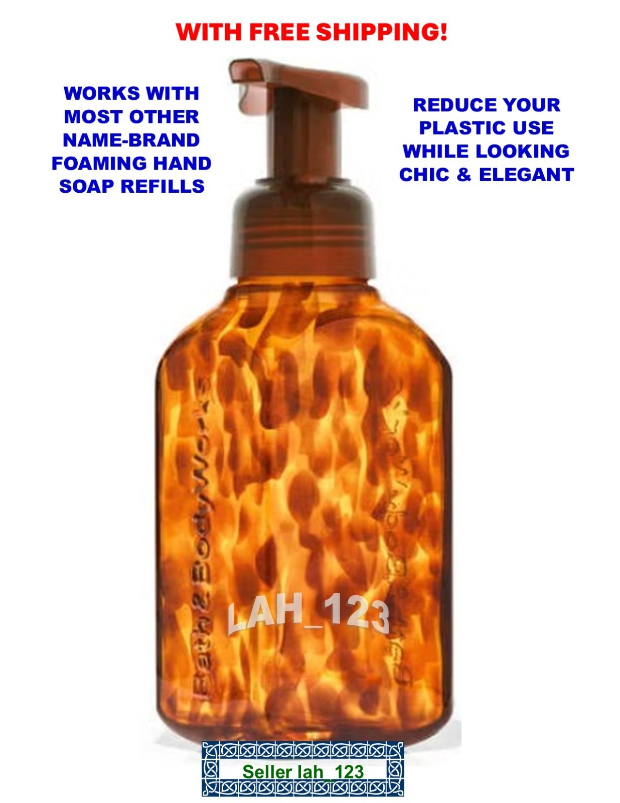 Bath & Body Work~TORTOISESHELL~Gentle Foaming Hand Soap Dispenser~REFILLABLE+NEW