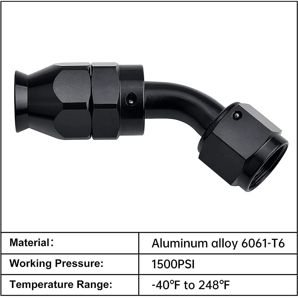 6-12PCS 4AN 6AN 8AN 10AN 12AN PTFE Fuel Oil Gas Hose End Fittings Adapter Kit