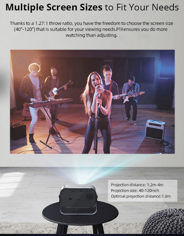 Cloud-based Projector! 720P with 4K decoding support, WiFi + Bluetooth!