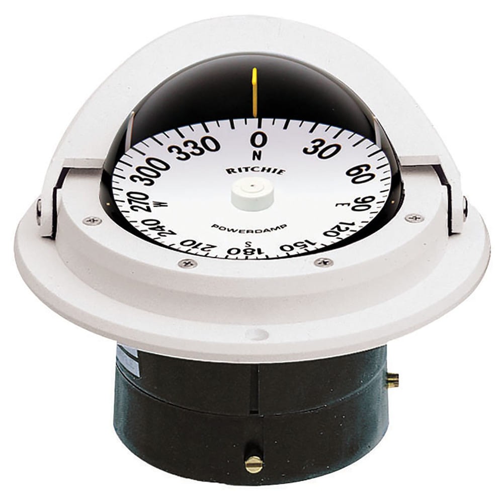 Pivot LED White Dial Flush Mount 3" PowerDamp Flat Dial Compass