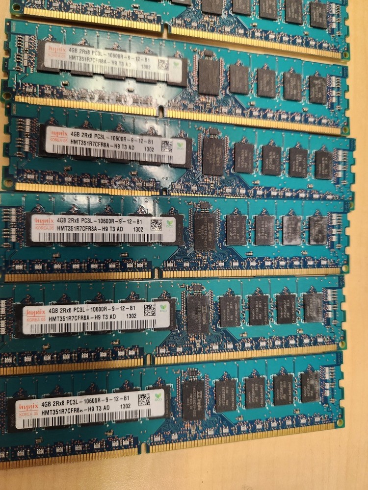 8 - 4GB RAM chips 2Rx8 PC3L 10500R - pulled from working server