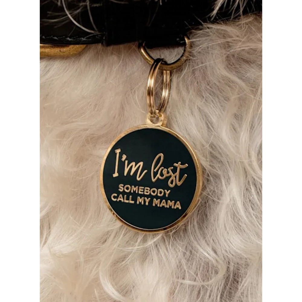 Two Tails Pet Company “I’m lost” Personalized Dog ID Tag, Black