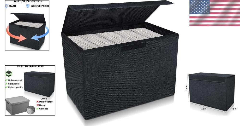 Cotton Linen Comic Book Short Box - Sturdy & Spacious Storage Solution