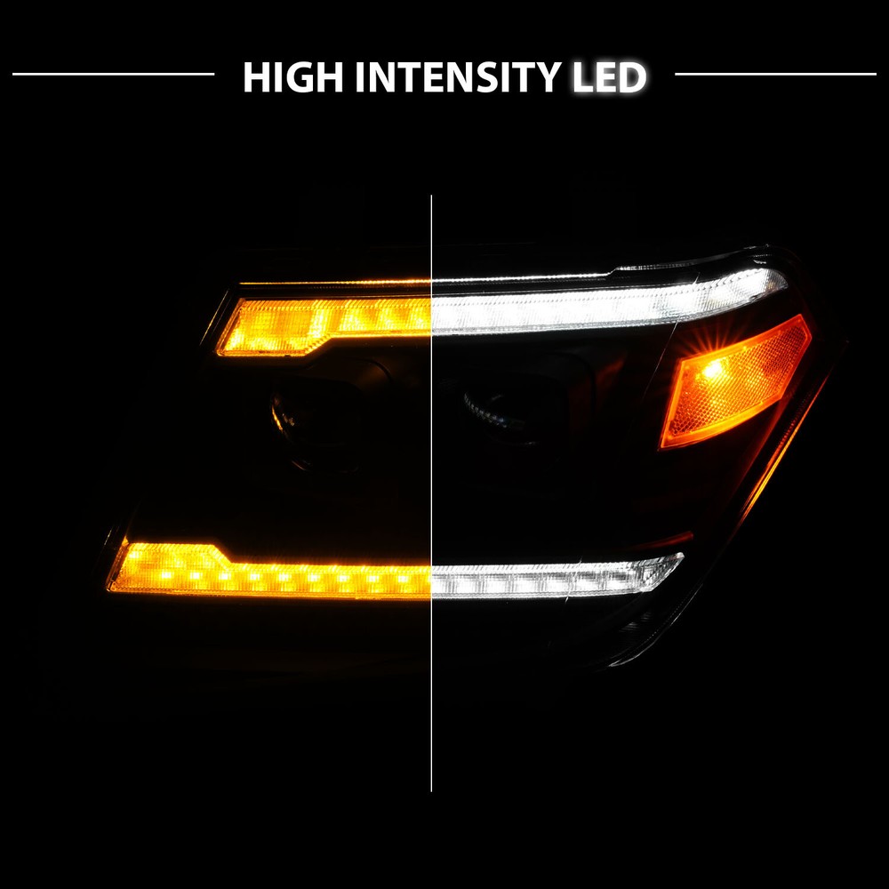 2009-2020 For Frontier LED DRL Switchback Sequential Signal Black Headlights