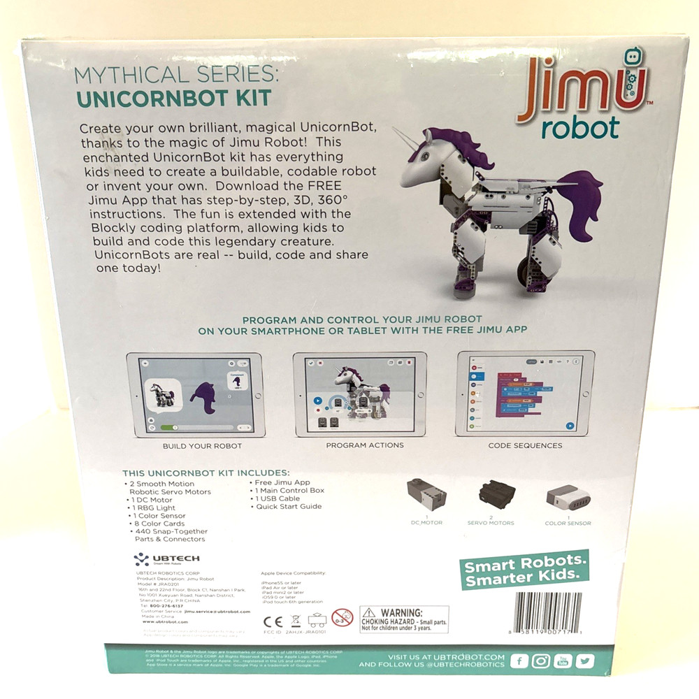 UBTECH Mythical Unicornbot Kit-App-Enabled Building & Coding Jimu Bot Stem NEW