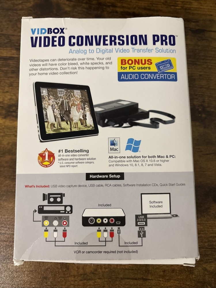 VIDBOX Video Conversion Pro - Mac & PC - Analog To Digital Solution + Bonus NEW