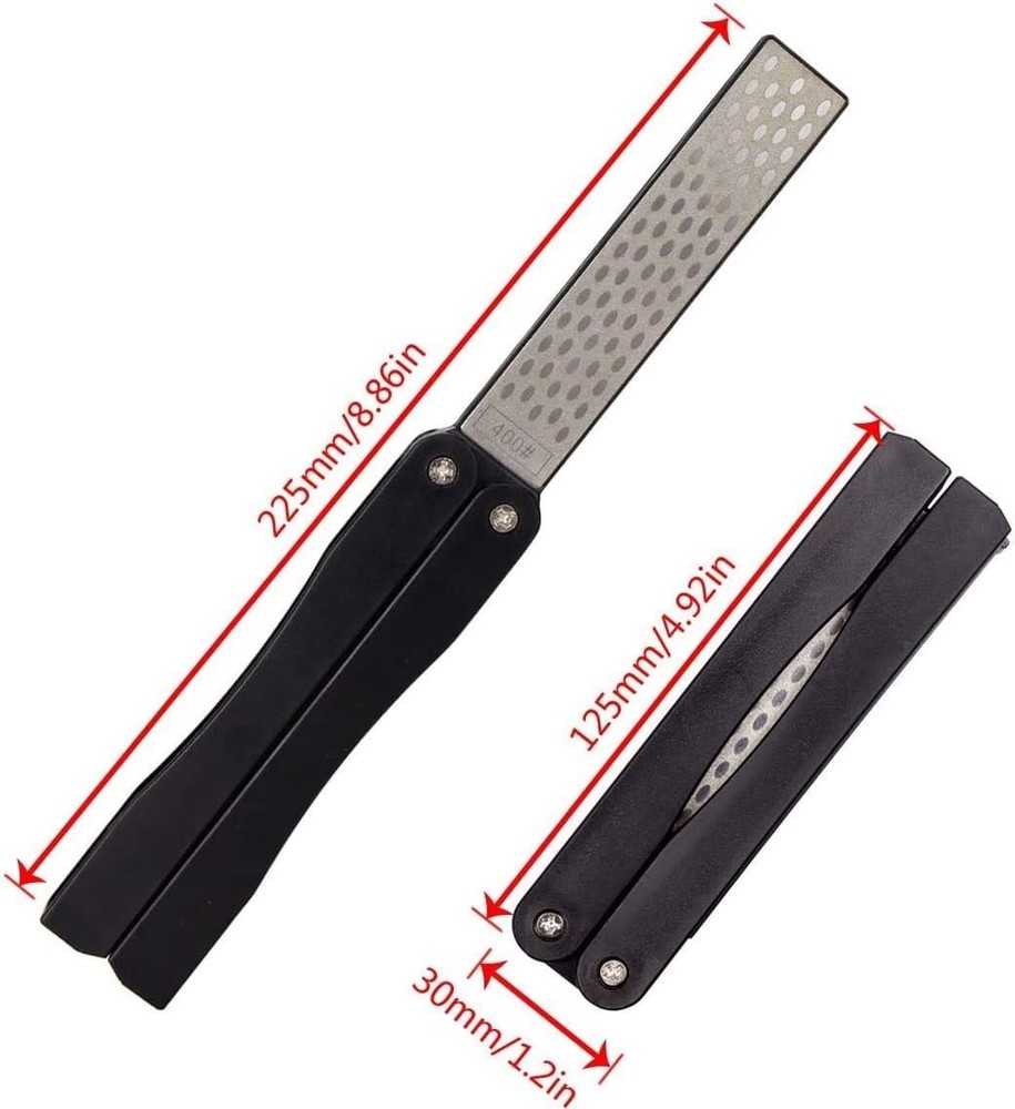 2 Pcs 400/600 Grit Portable Handheld Double Sided Sharpener Pocket Diamond Kn...