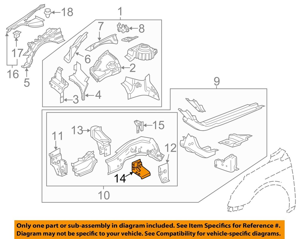 GM OEM Fender-Inner Support Left 13237557