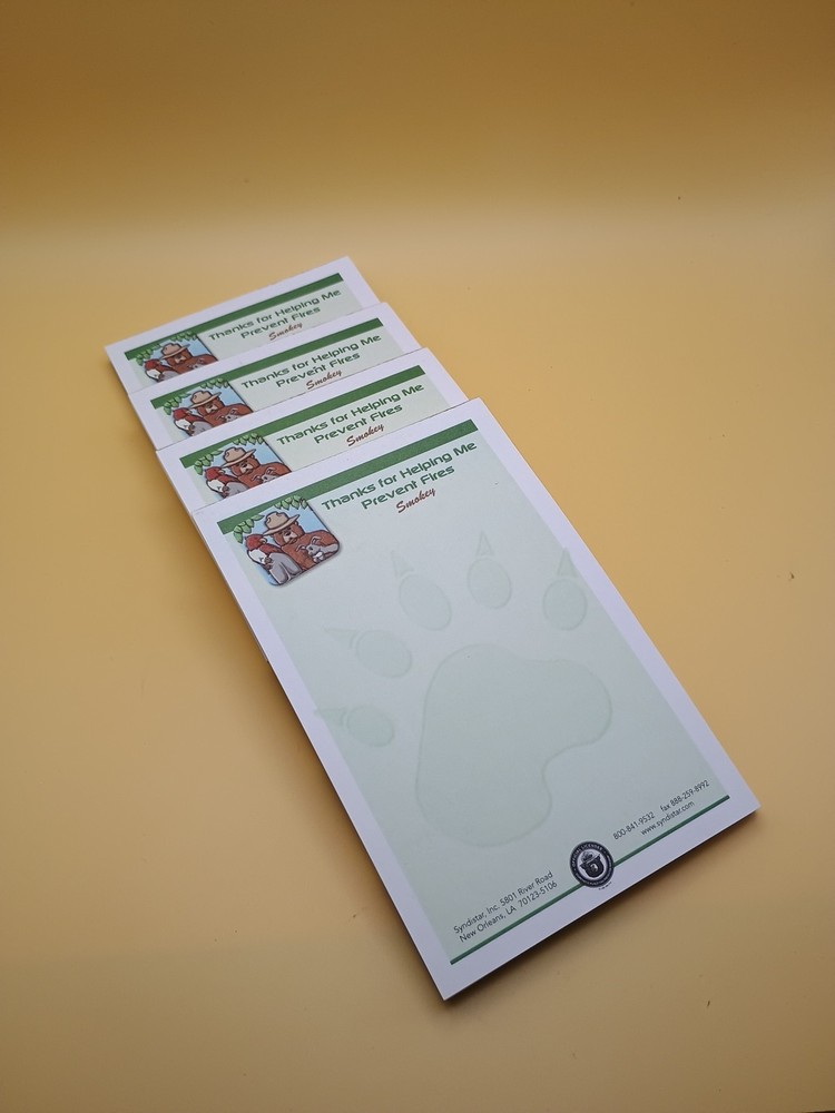 Smokey The Bear Note Pads 4 Pack 4x6