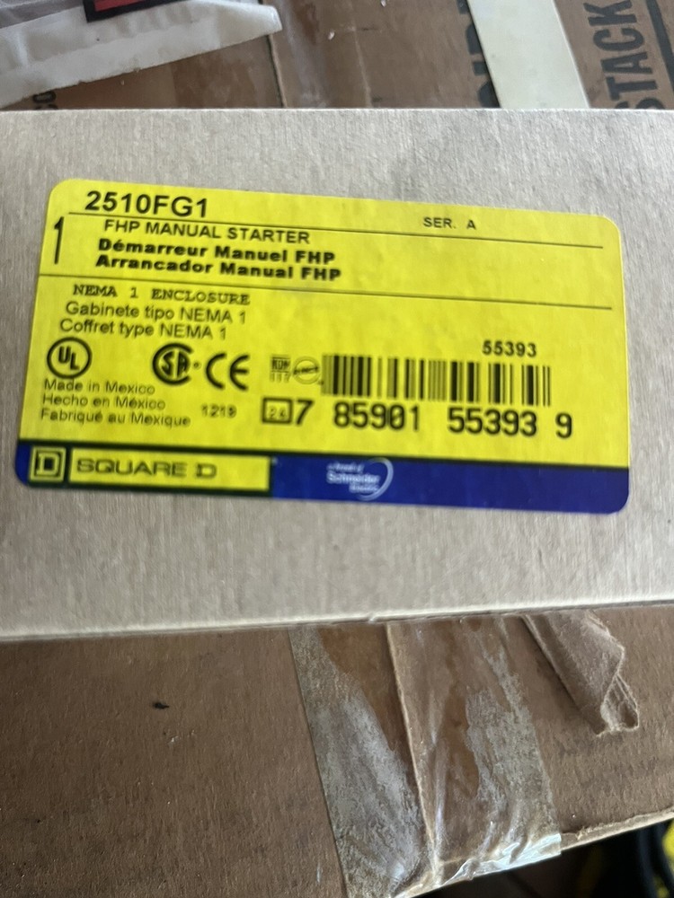 *NEW IN BOX* SQUARE D 2510FG1  MANUAL STARTER TOGGLE SWITCH
