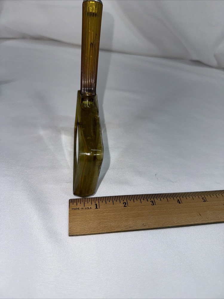 60's Art Deco Rectangular Magnifying Glass Brown Marbleized Bakelite MCM Plastic