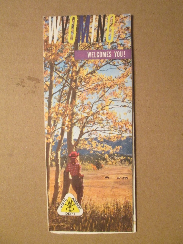 Wyoming State Highway Department Map 1957
