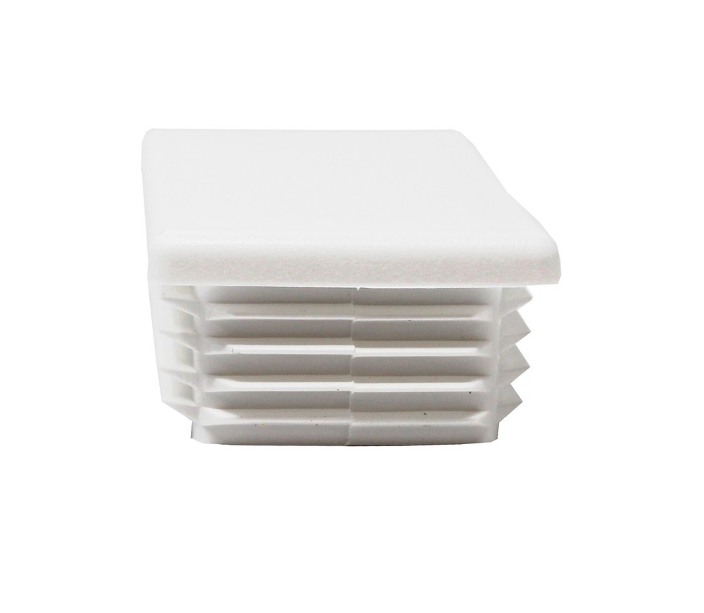 White Plastic 2"x3 inch Rectangle Universal Tubing End Cap Plug Insert