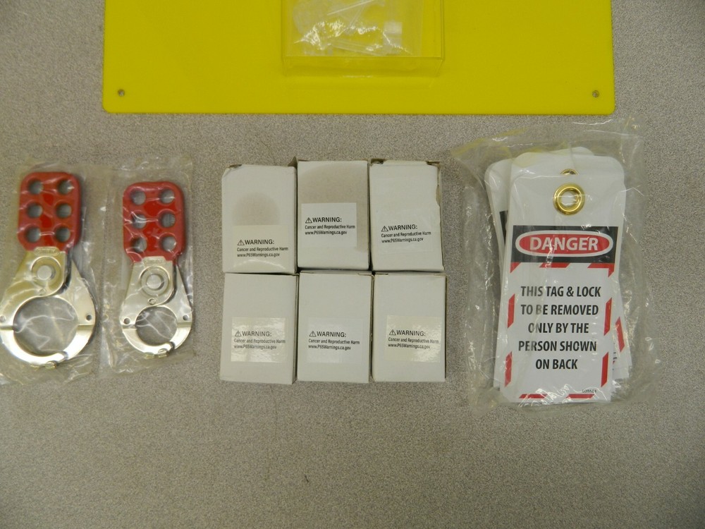 NMC Equipped Plexiglass Tag and Padlock / Hasp Station 10 Piece LOB1Y