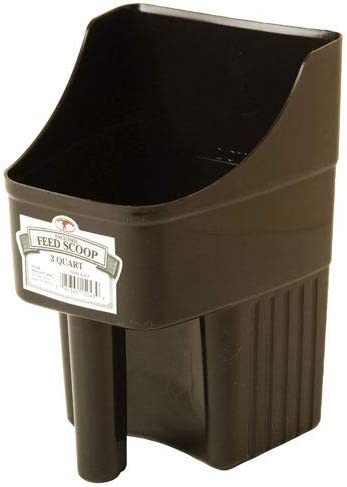 Little Giant Heavy Duty Plastic Black 3-Quart Stackable Feed Scoop