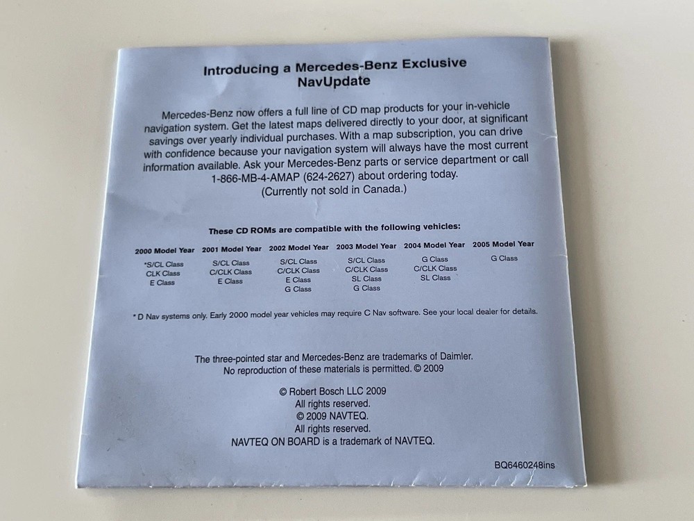 2000-2005 MERCEDES C CLK SL E G CL CLASS NAVIGATION CD 2010 VERSION OEM🟠