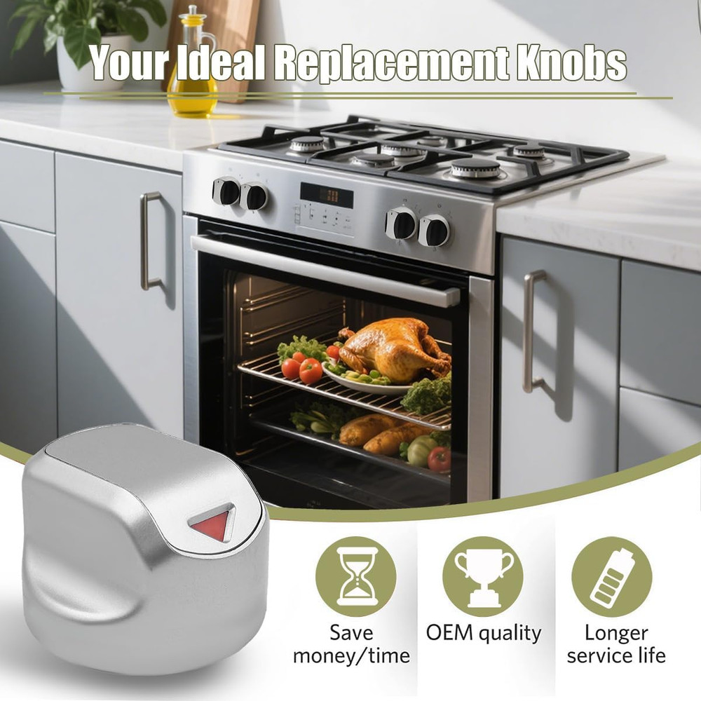 Gas Grill Control Knobs 4 Pack D Shaft BBQ Stove Oven Range Burner Replacement