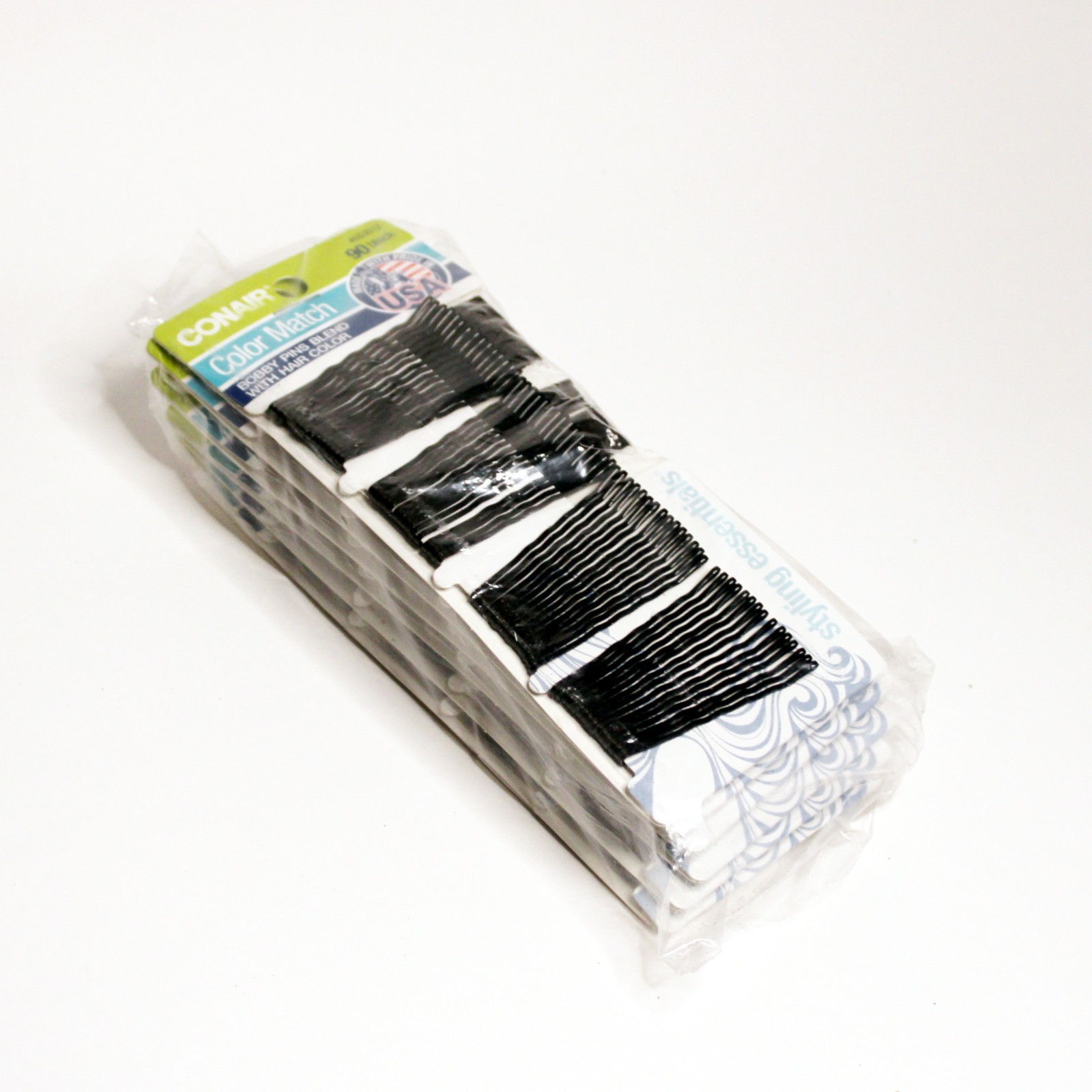 Conair Bobby Pins Black 2" – 6 Packs (90 Each, 540 Total) – Made in USA – Secure