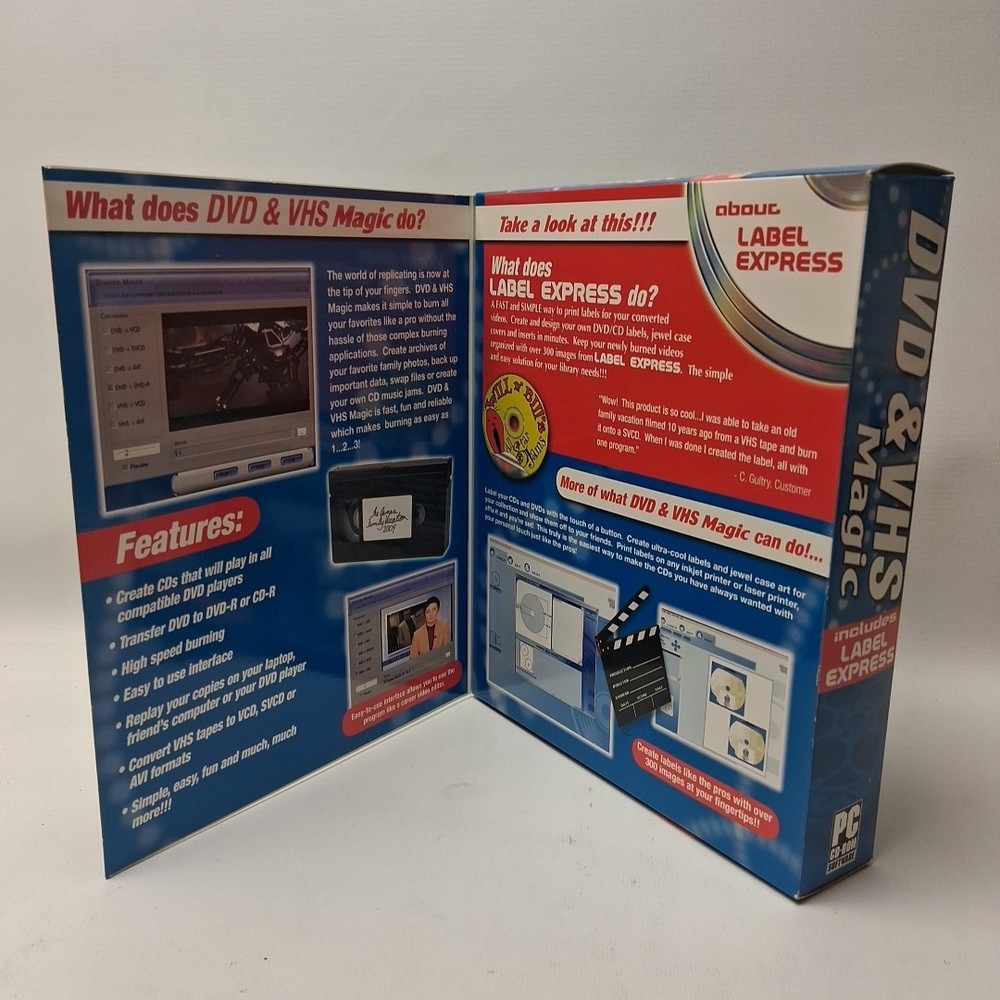 DVD & VHS Magic software for PC, designed to convert analog video tapes into...