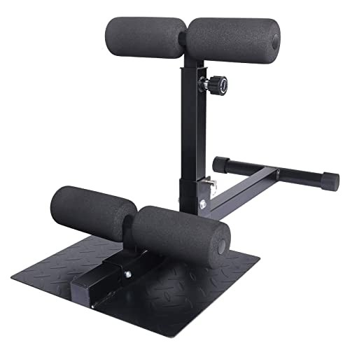 Sissy Squat Machine Adjustable Height, Protective Foam Thick Steel Black & Red