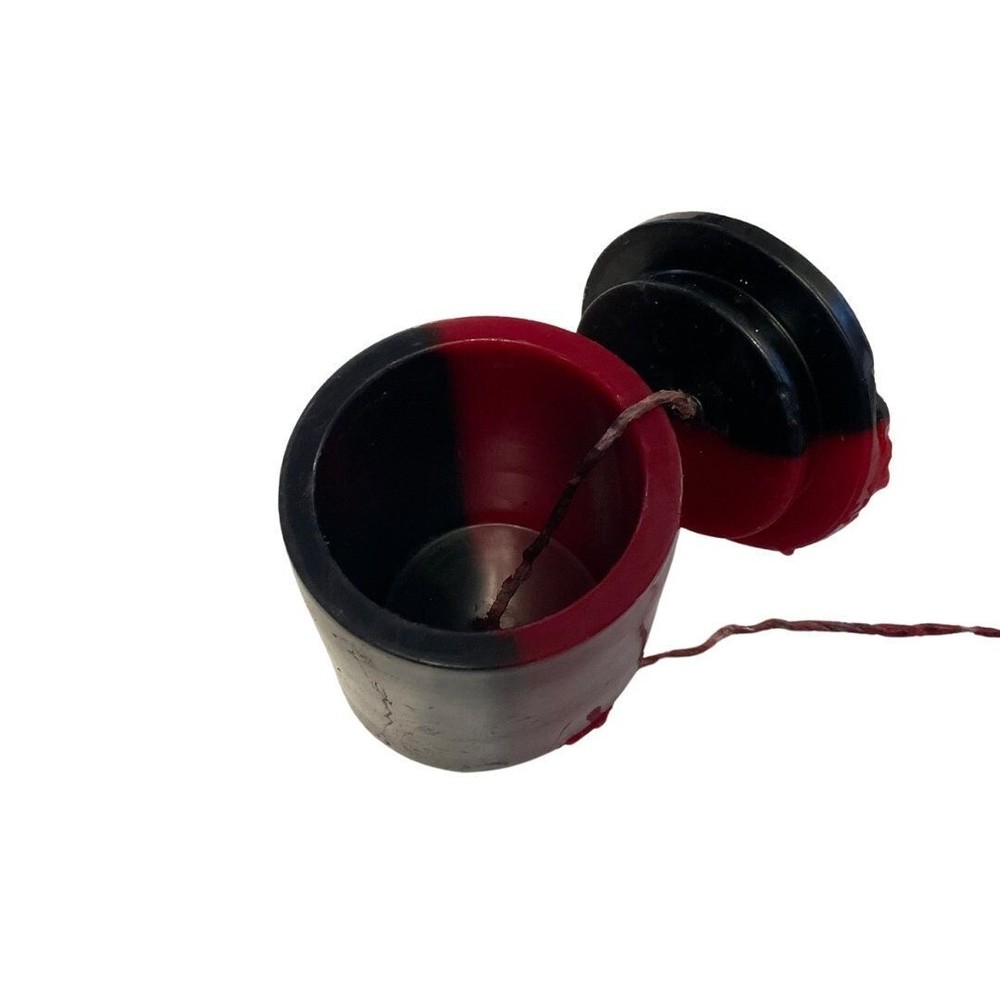 parallel loadable pillar candle red/black ,Return to sender, beeswax candle, ret