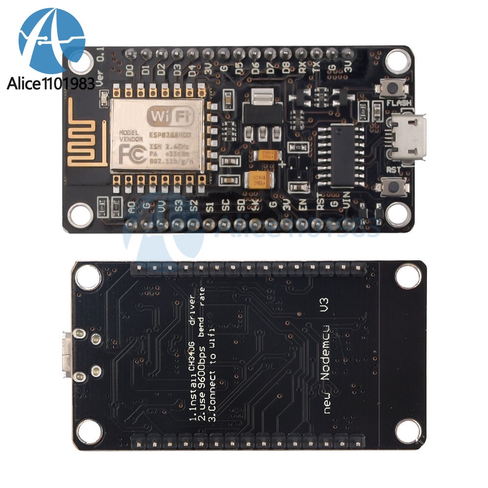 NodeMcu Lua V3 CH340G ESP8266 ESP-12E WIFI Lua Wireless Development Board US