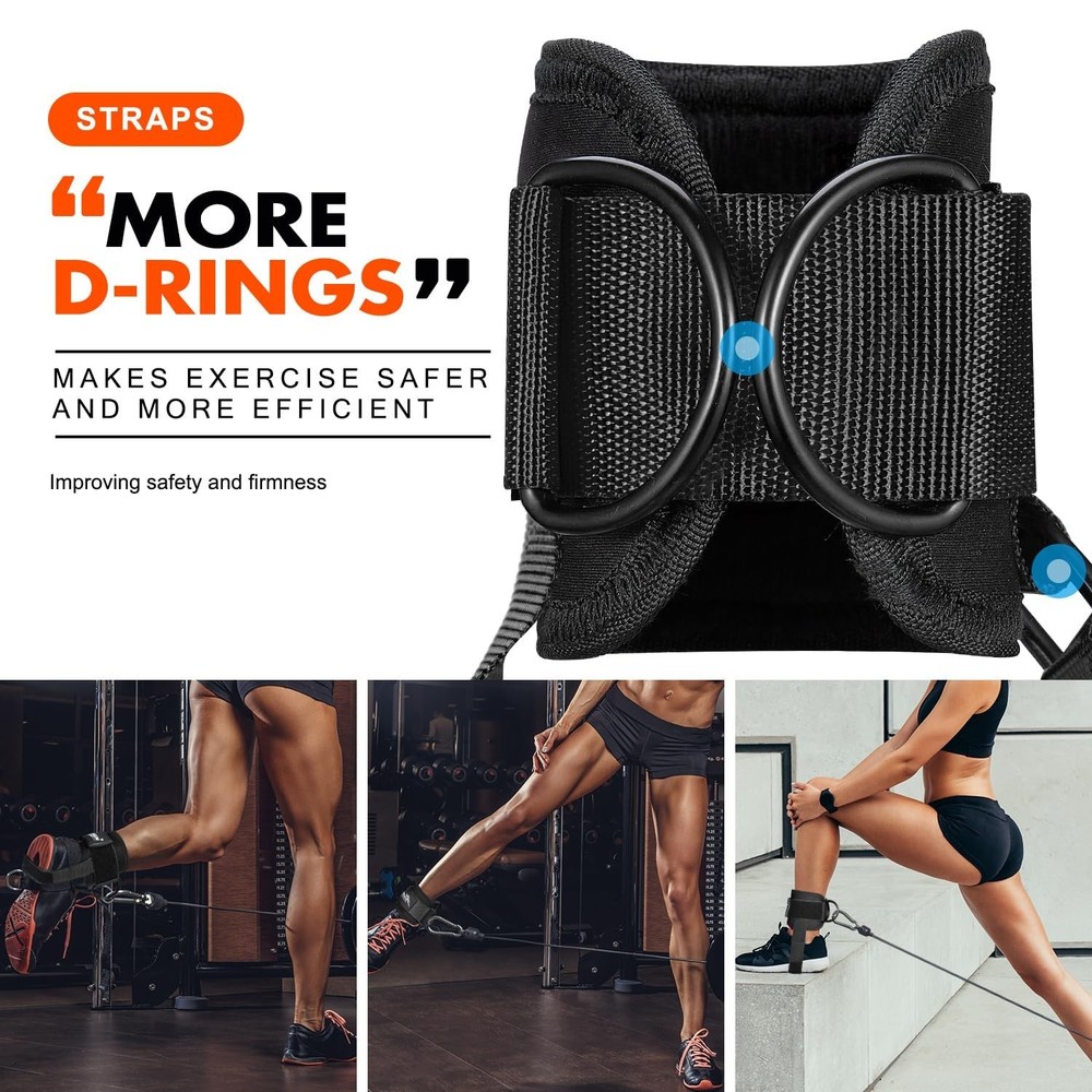 Ankle Strap for Cable Machine, Padded Ankle Straps for Cable Machine Kickback...