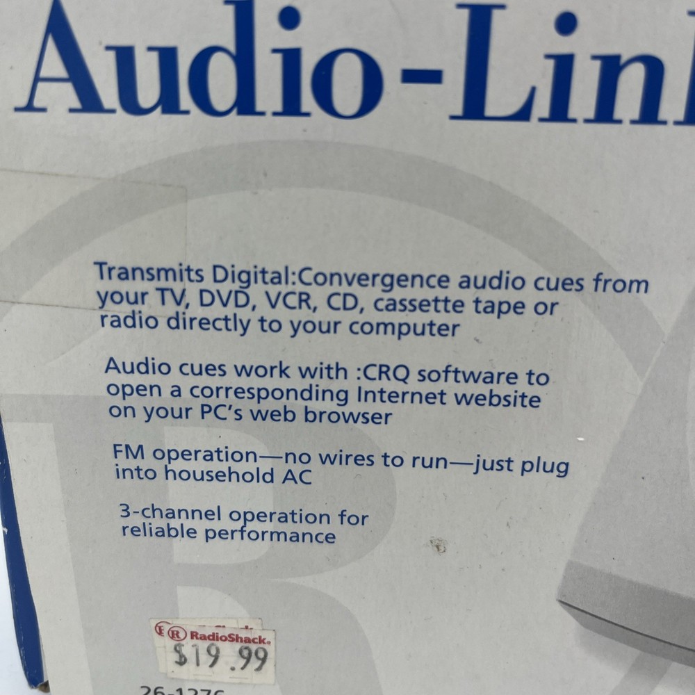 Radio Shack Wireless Audio-Link 26-1276- New Old Stock/Open Box