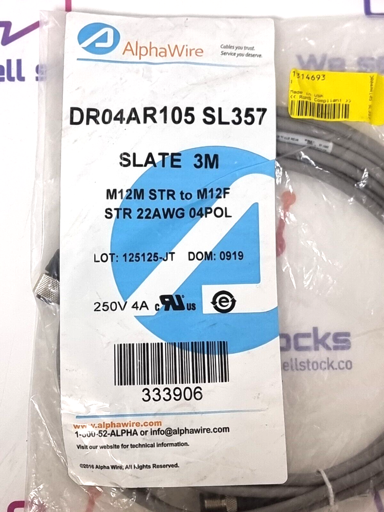 ALPHA WIRE DR04AR105SL357 Cable Assembly