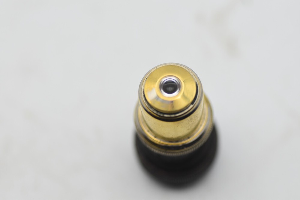 ANTIQUE BRASS MICROSCOPE OBJECTIVE MEOPTA 25 0.50