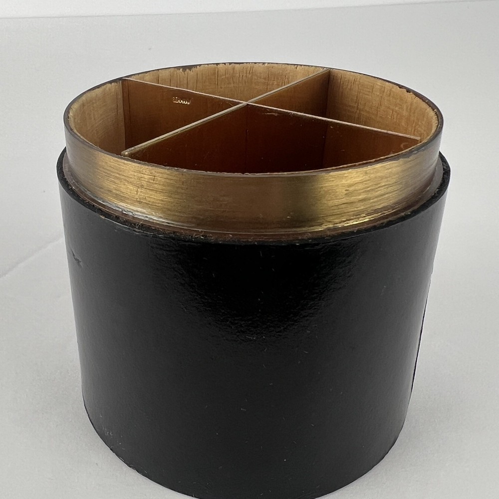 Vtg Cigarette Box Germany Brass Leather