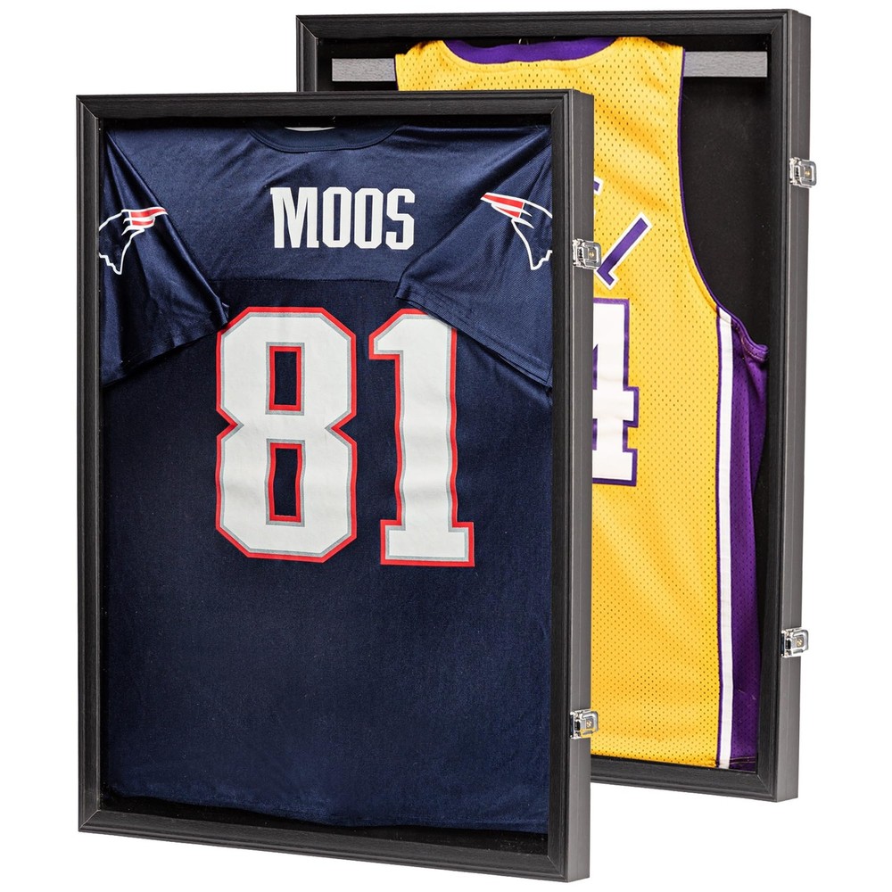 2-Pack Jersey Frame Display Cases – Double Pack, Black-case & Silver-locks